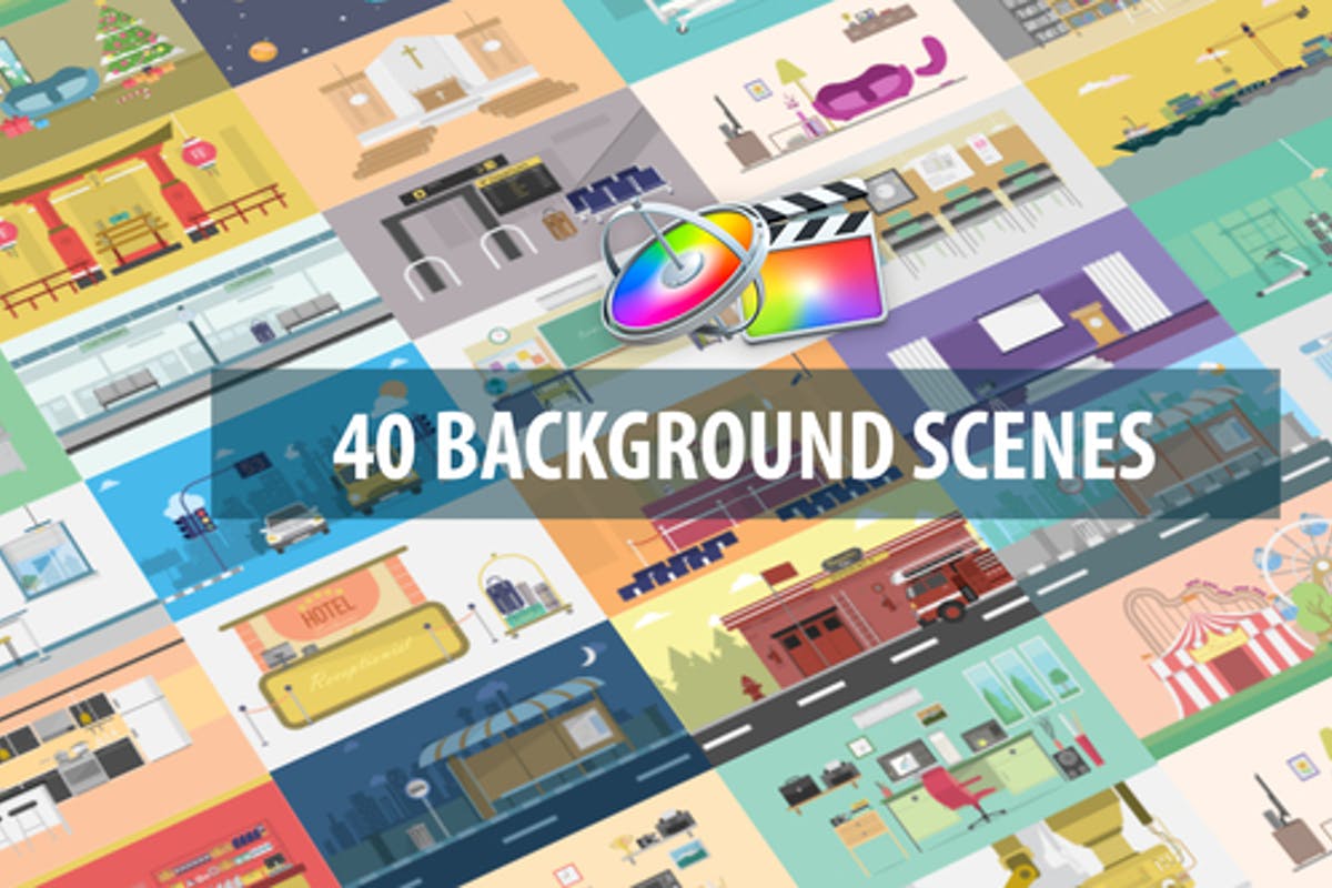 40 Mix Background Scenes For Apple Motion and Final Cut Pro