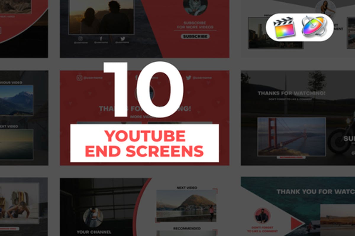 Youtube End Screens for Apple Motion and Final Cut Pro