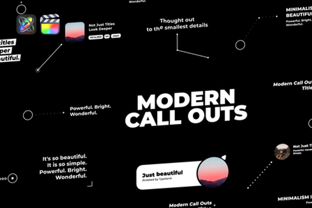 Modern Call Outs For Final Cut & Apple Motion