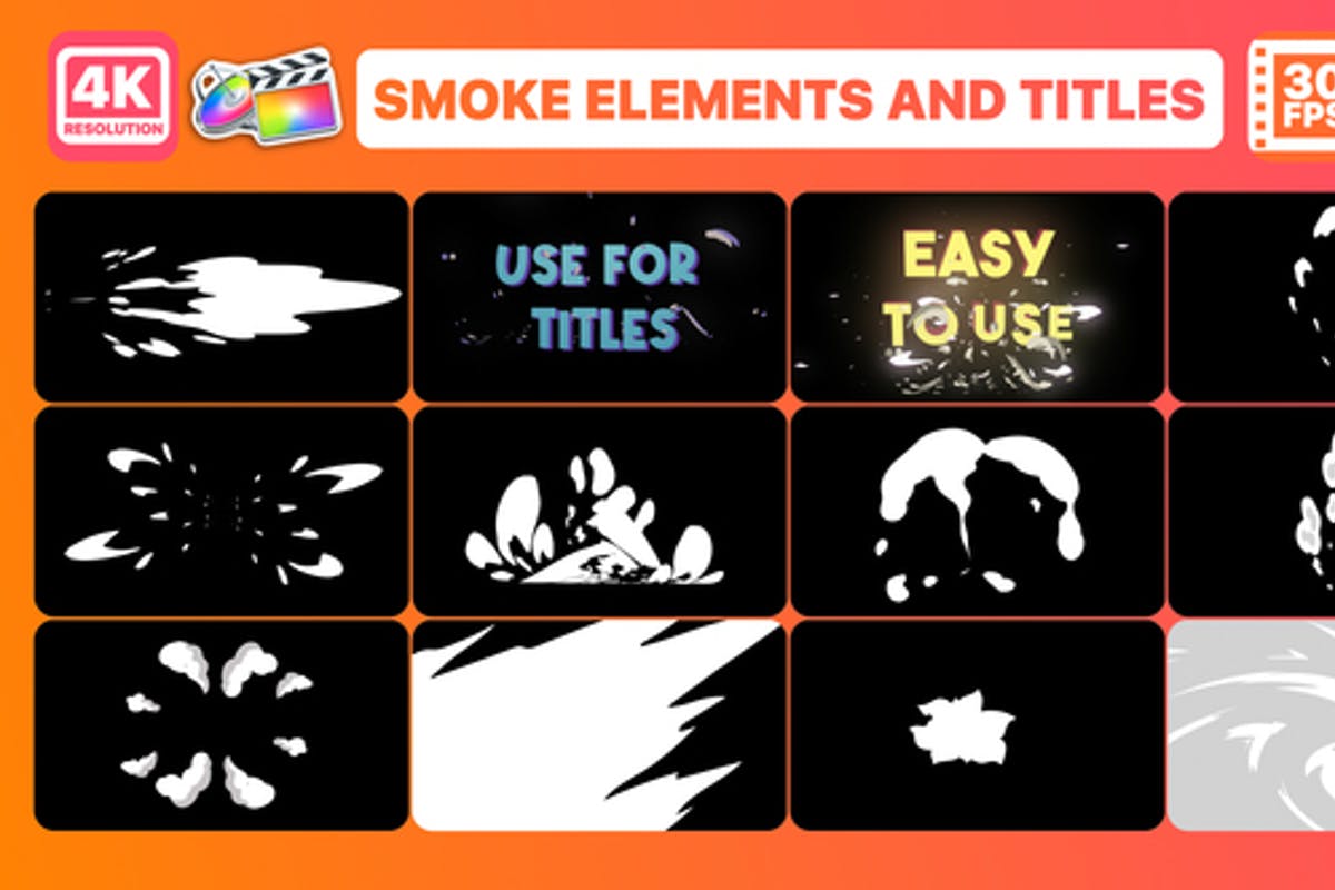 Smoke Elements and Titles For Final Cut & Apple Motion