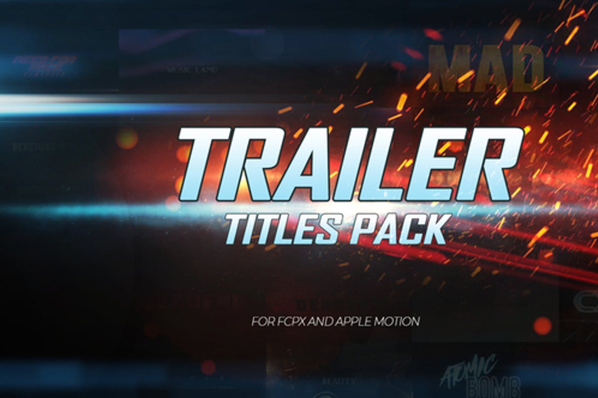 Trailer Titles Pack for Apple Motion and For Final Cut