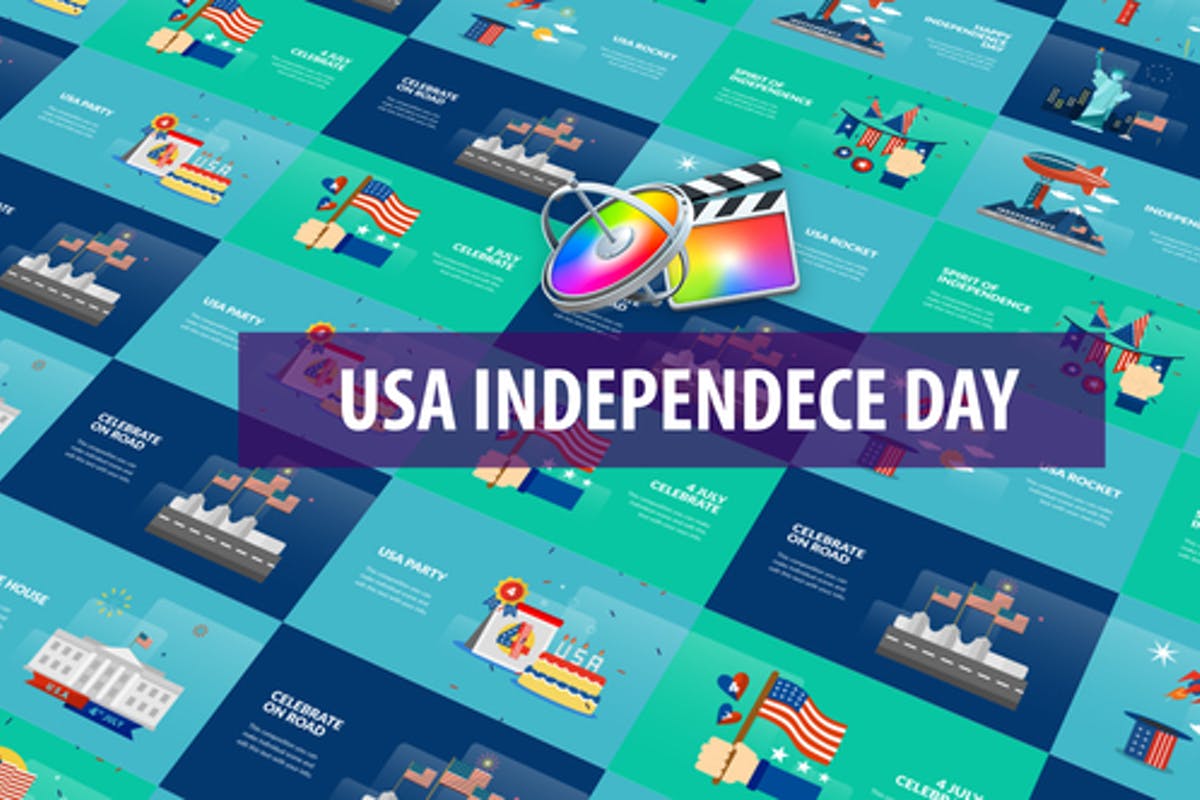 USA Independence Day Animation  Apple Motion & For Final Cut