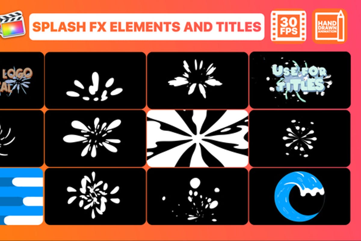 Splash FX Elements And Titles For Final Cut