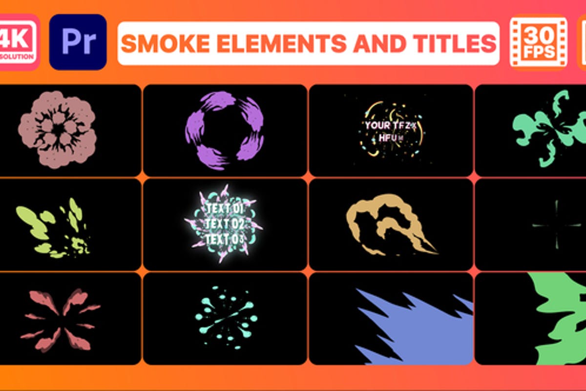 Smoke Pack 02 and Titles | Premiere Pro MOGRT