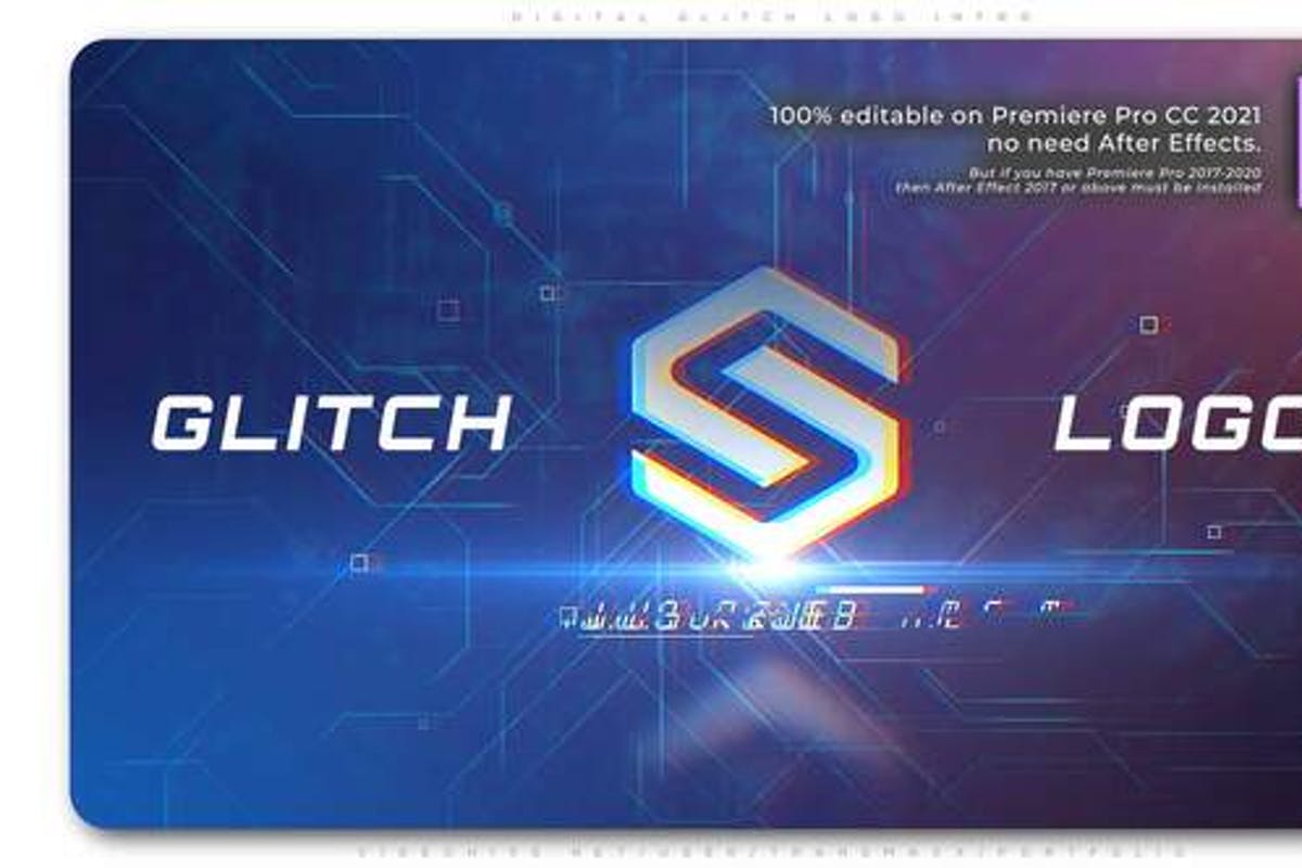 Digital Glitch Logo Intro For Premiere Pro