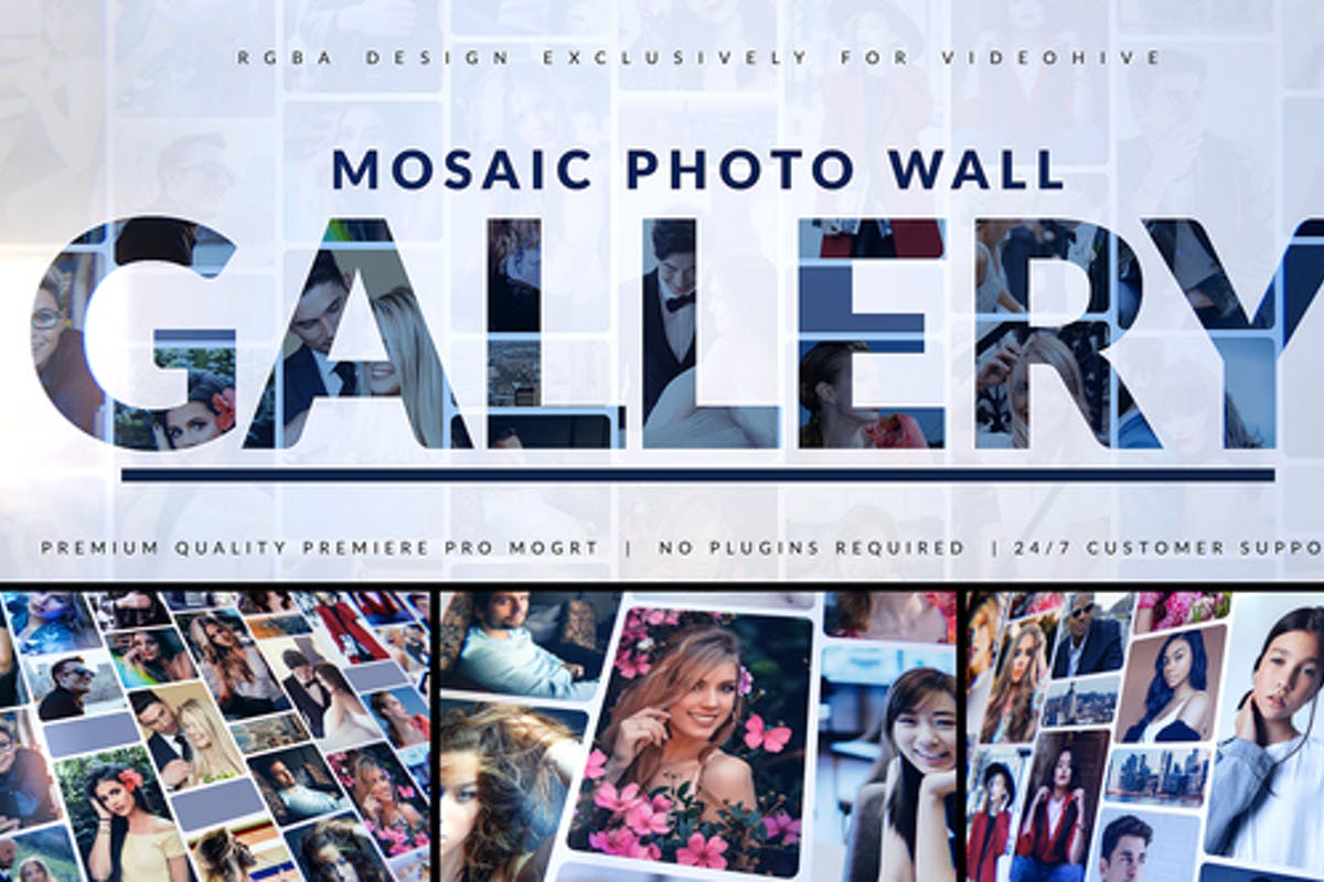 Mosaic Photo Gallery | Logo Reveal For Premiere Pro