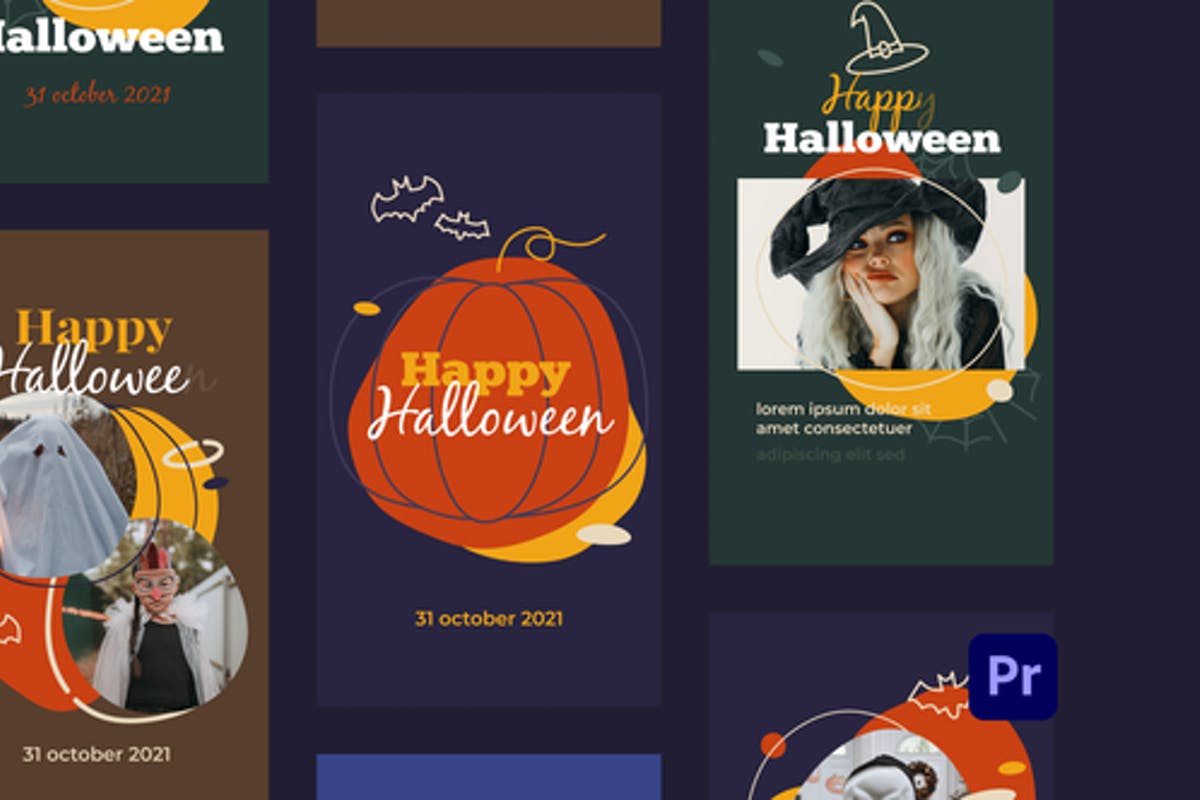 Halloween Instagram Stories and Posts for Premiere Pro