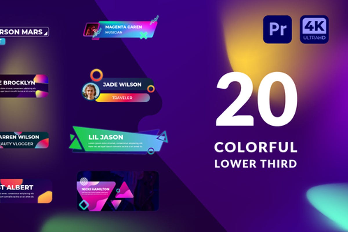 Colorful Lower Third | Premiere Pro MOGRT