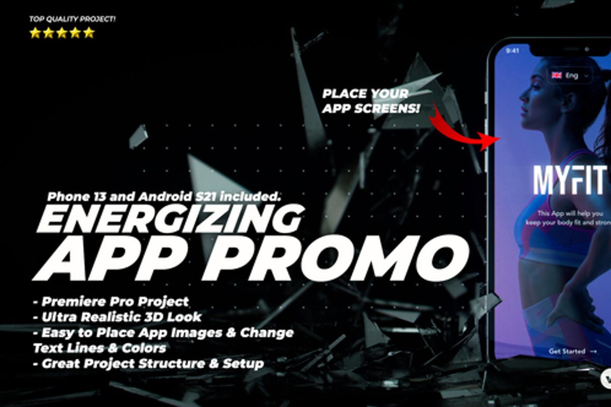 Energizing App Promo - Dynamic & Stylish Mobile App Demonstration Video Premiere Pro