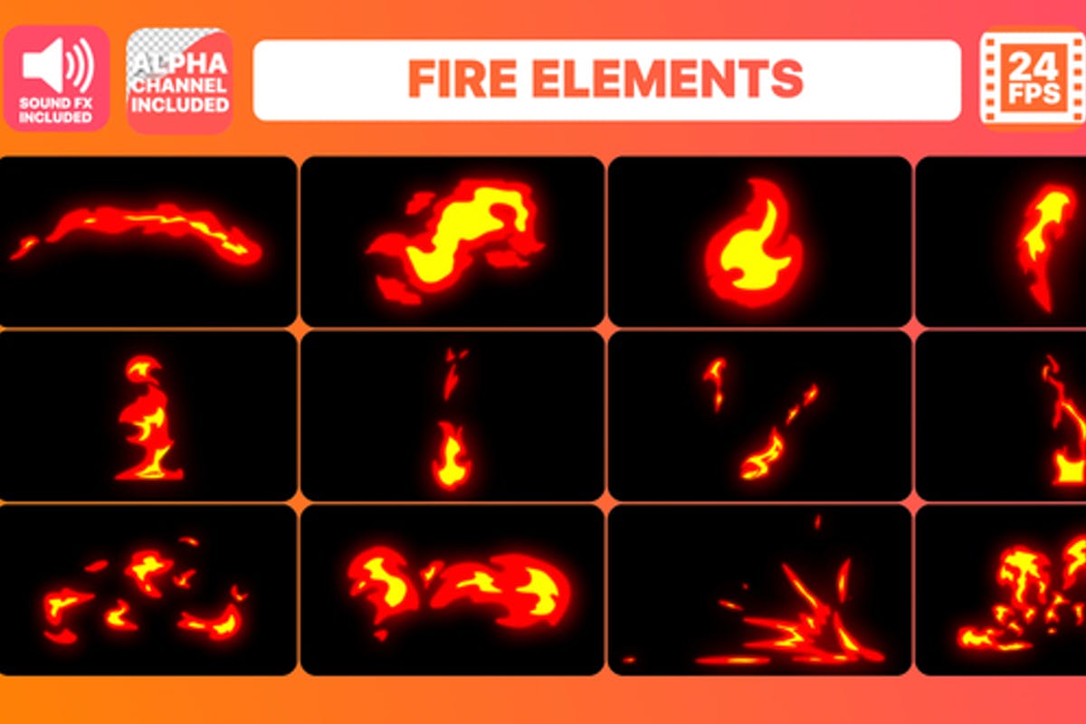 Fire Elements Pack + Titles For Premiere Pro
