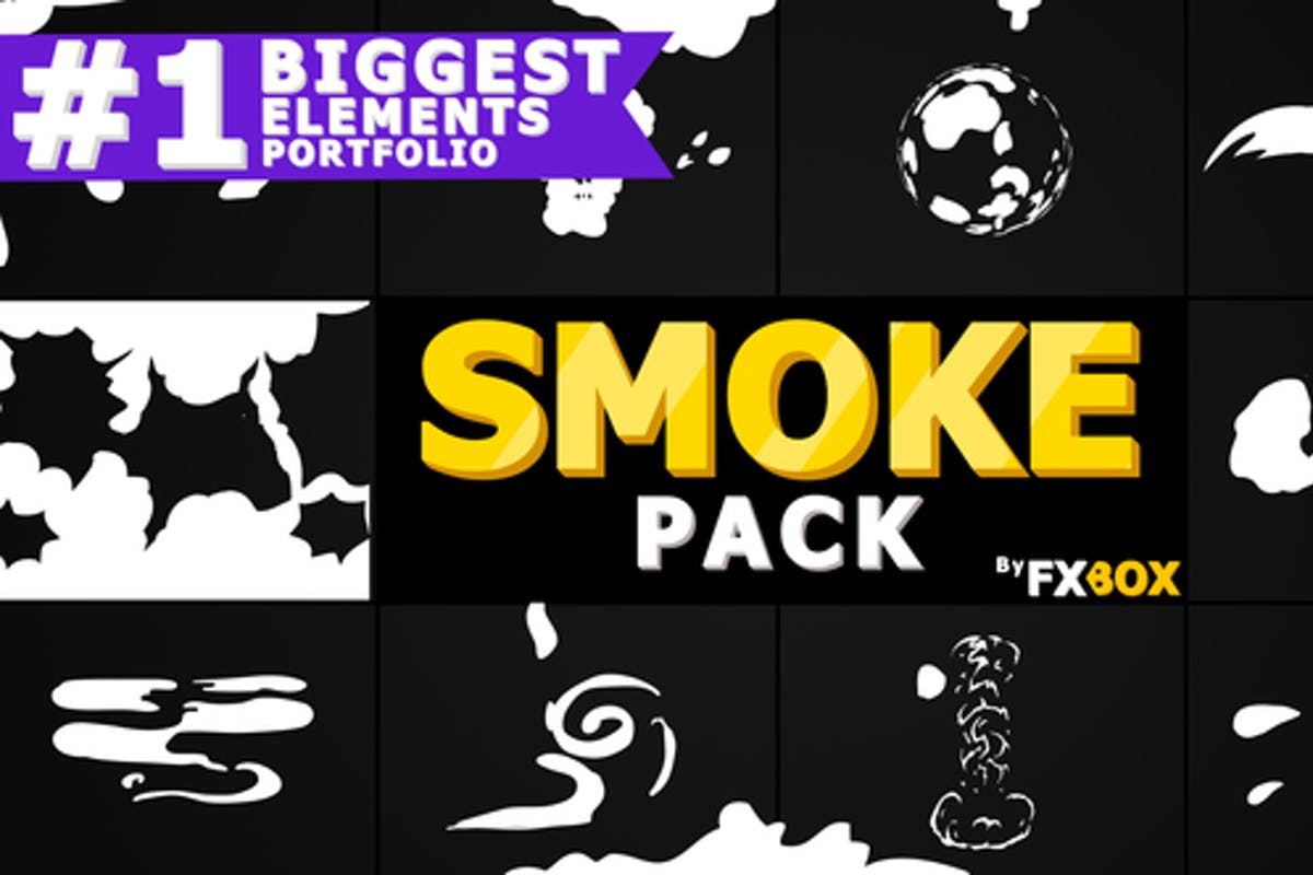 Cartoon SMOKE Elements And Transitions | Premiere Pro MOGRT