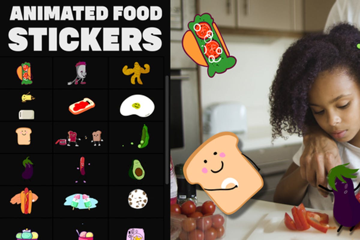 Animated Food Stickers Premiere Pro MOGRT