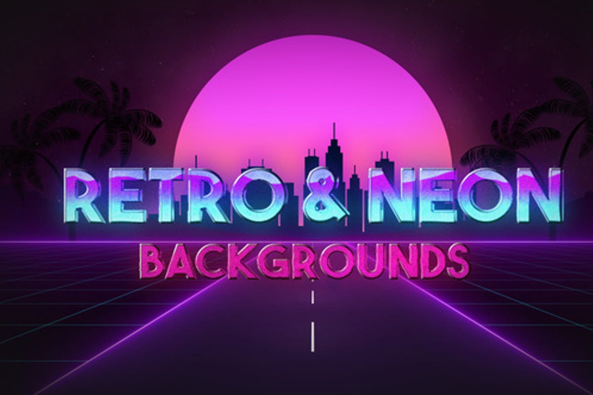 Retro Wave & Neon Backgrounds for Premiere Pro