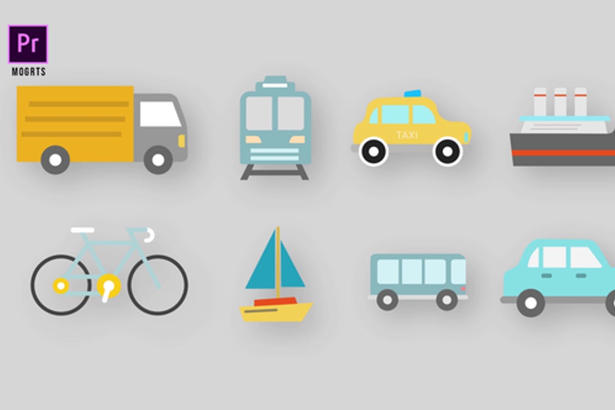 Transport Icons 4K For Premiere Pro