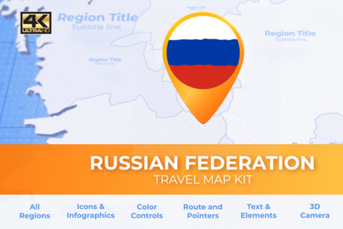 Travel Map Russia - Russian Federation Map