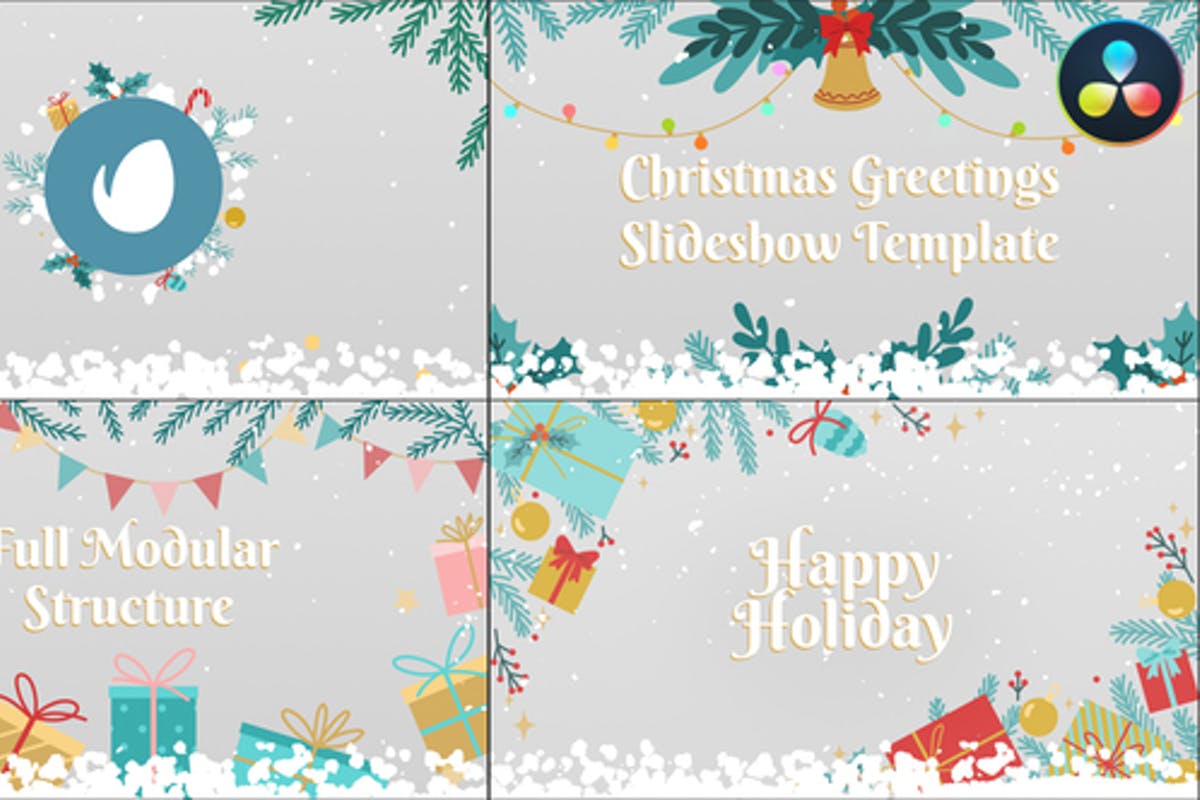 Christmas Greetings Slideshow DaVinci Resolve