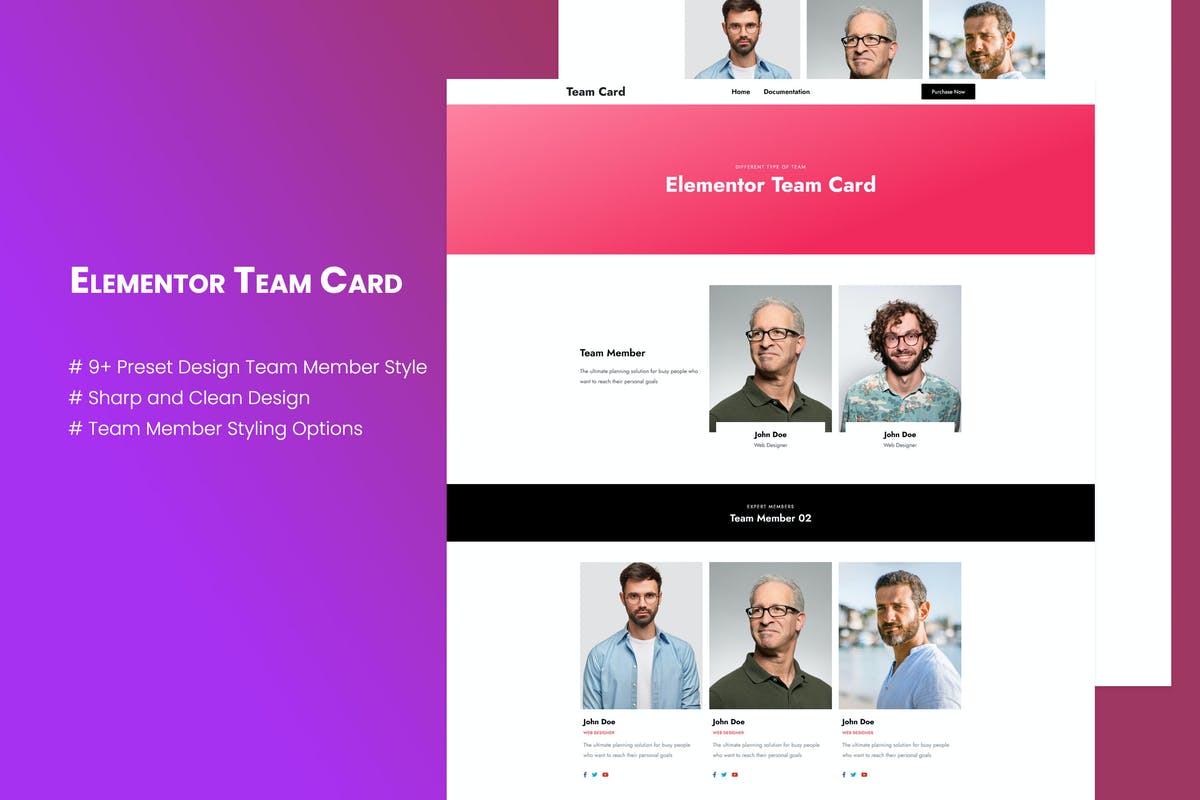 Elementor Team Card WordPress Plugin