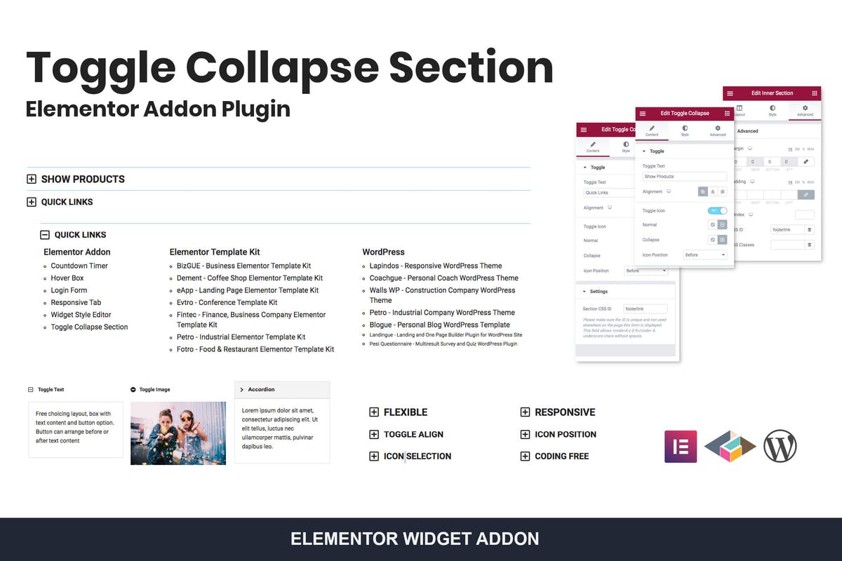 Toggle Collapse Section Elementor Addon