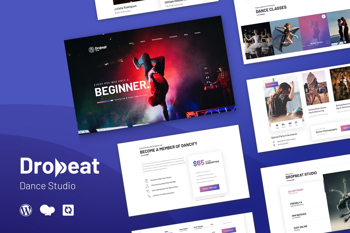 Dropbeat - Creative Dance Studio WordPress Theme