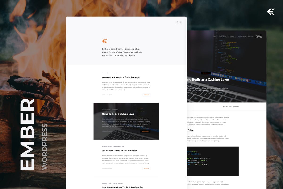 Ember - Minimal WordPress Blog Theme