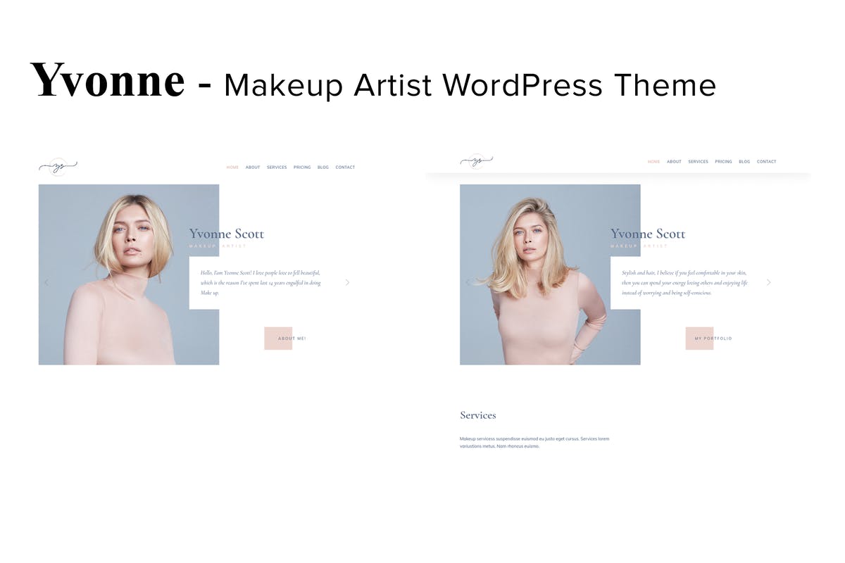 Yvonne - Makeup Artist WordPress Theme