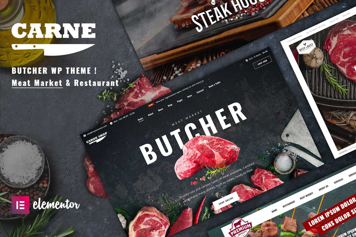 Butcher & Meat Restaurant WordPress Theme