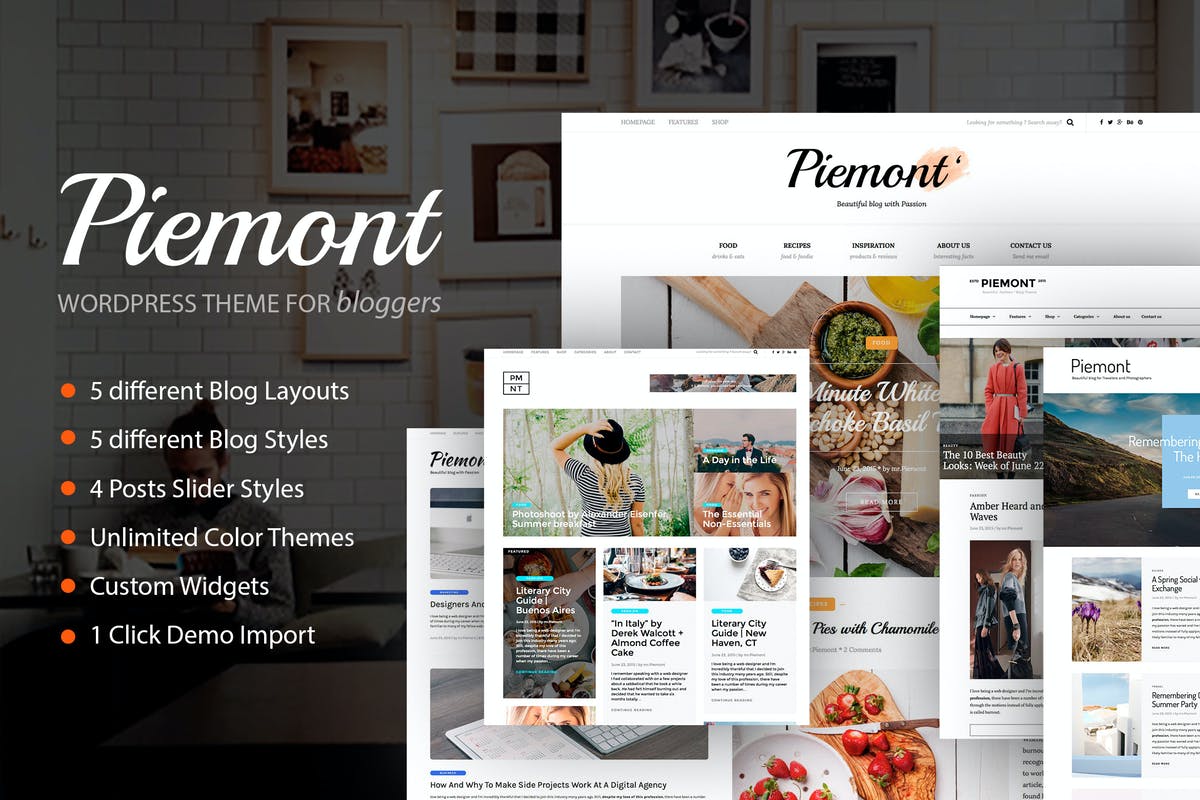 Piemont - Travel & Lifestyle WordPress Blog theme