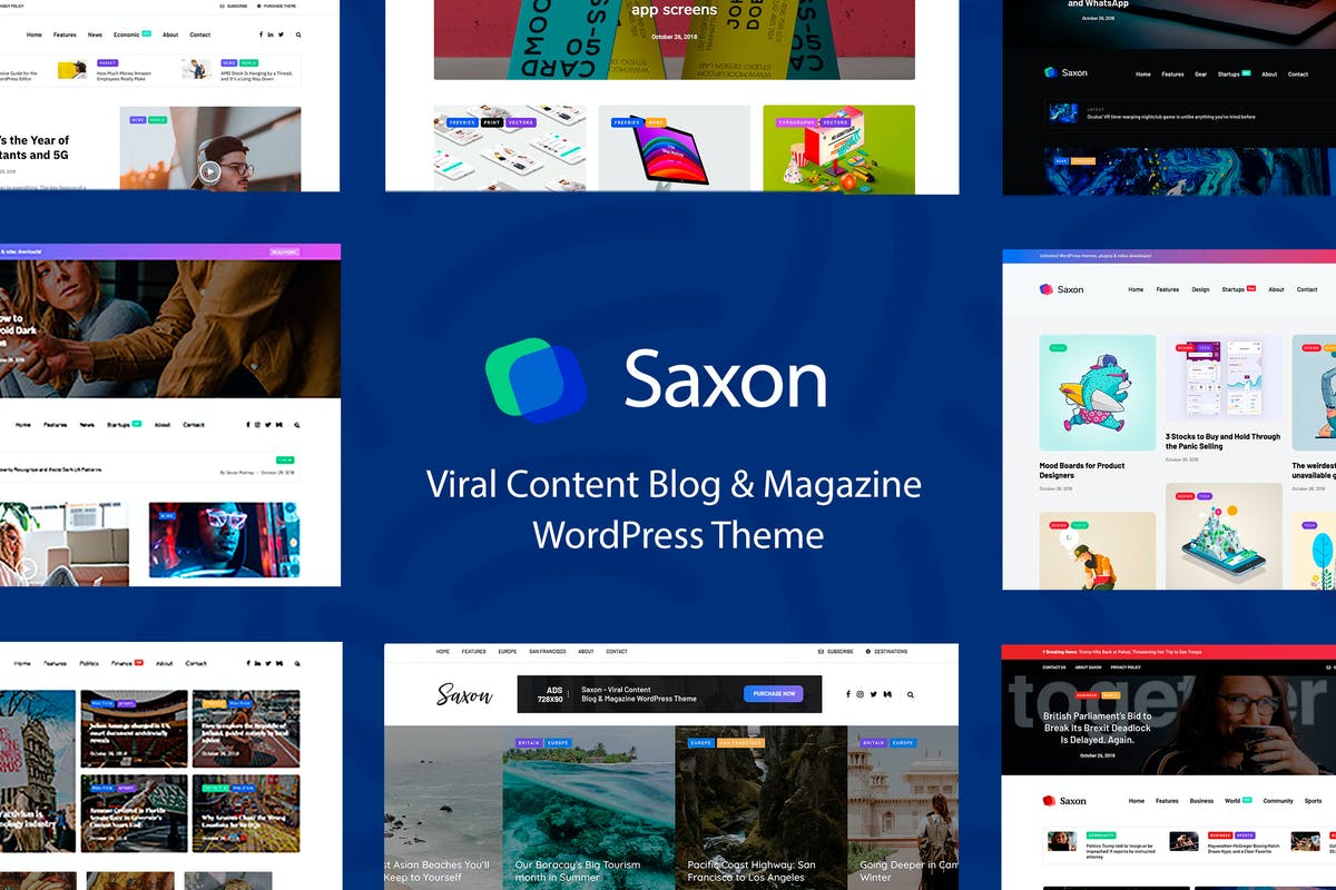 Saxon - Viral Blog & Magazine WordPress theme