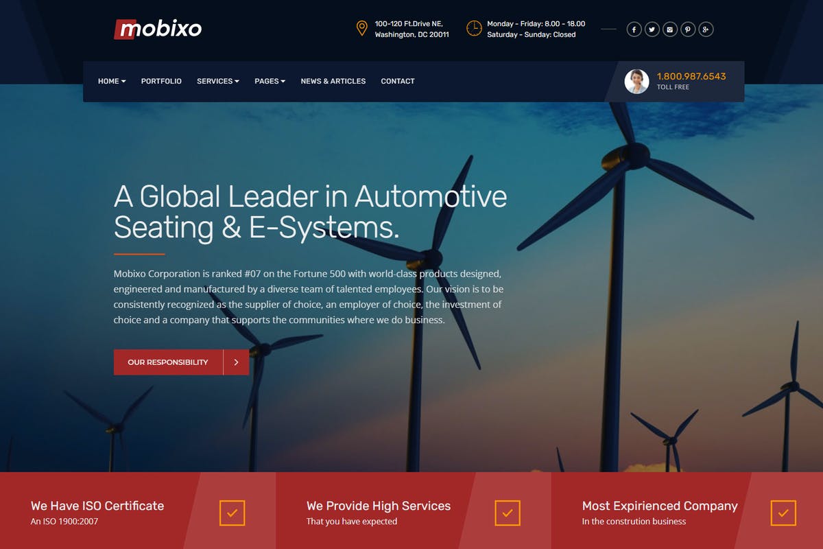 Mobixo | Industry WordPress Theme