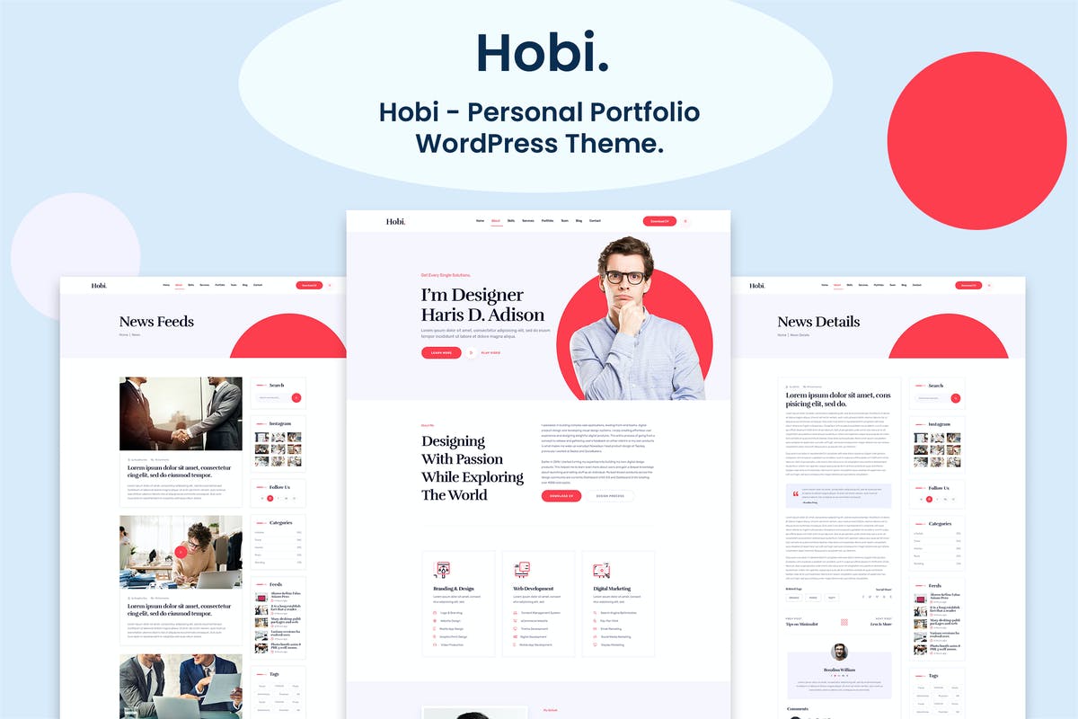 Hobi - Personal Portfolio WordPress Theme