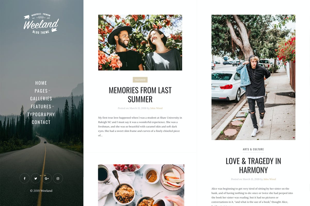 Weeland - Masonry Lifestyle WordPress Blog Theme