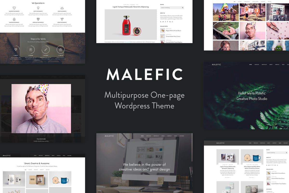 Malefic - One Page Responsive WordPress Theme