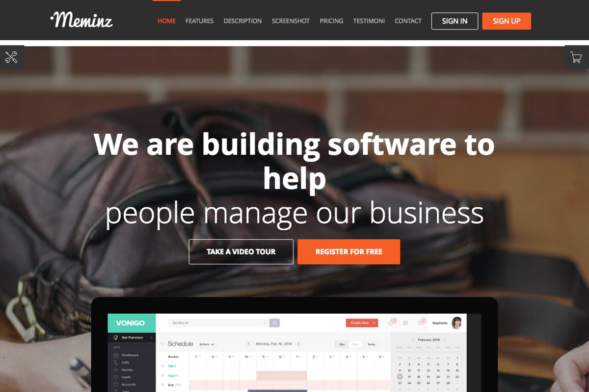Meminz - Download Software Landing Page Theme