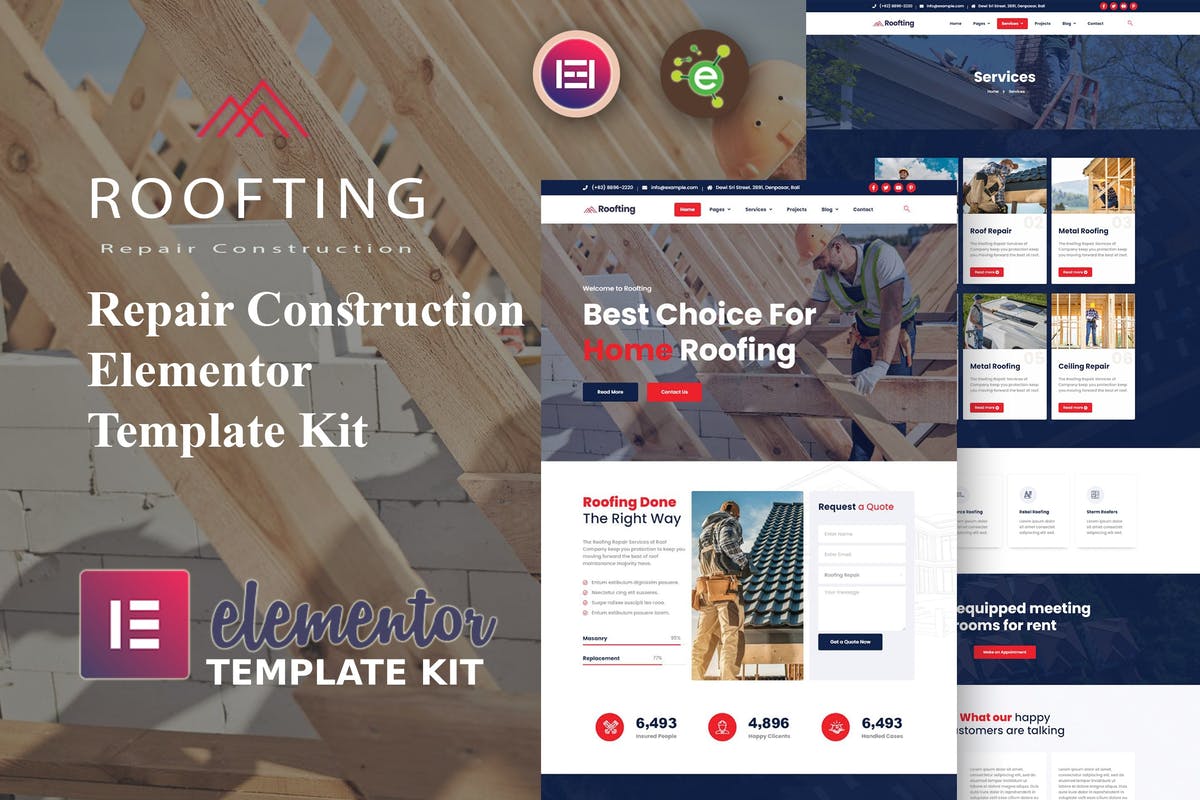 Roofting - Repair Construction Elementor Template Kit