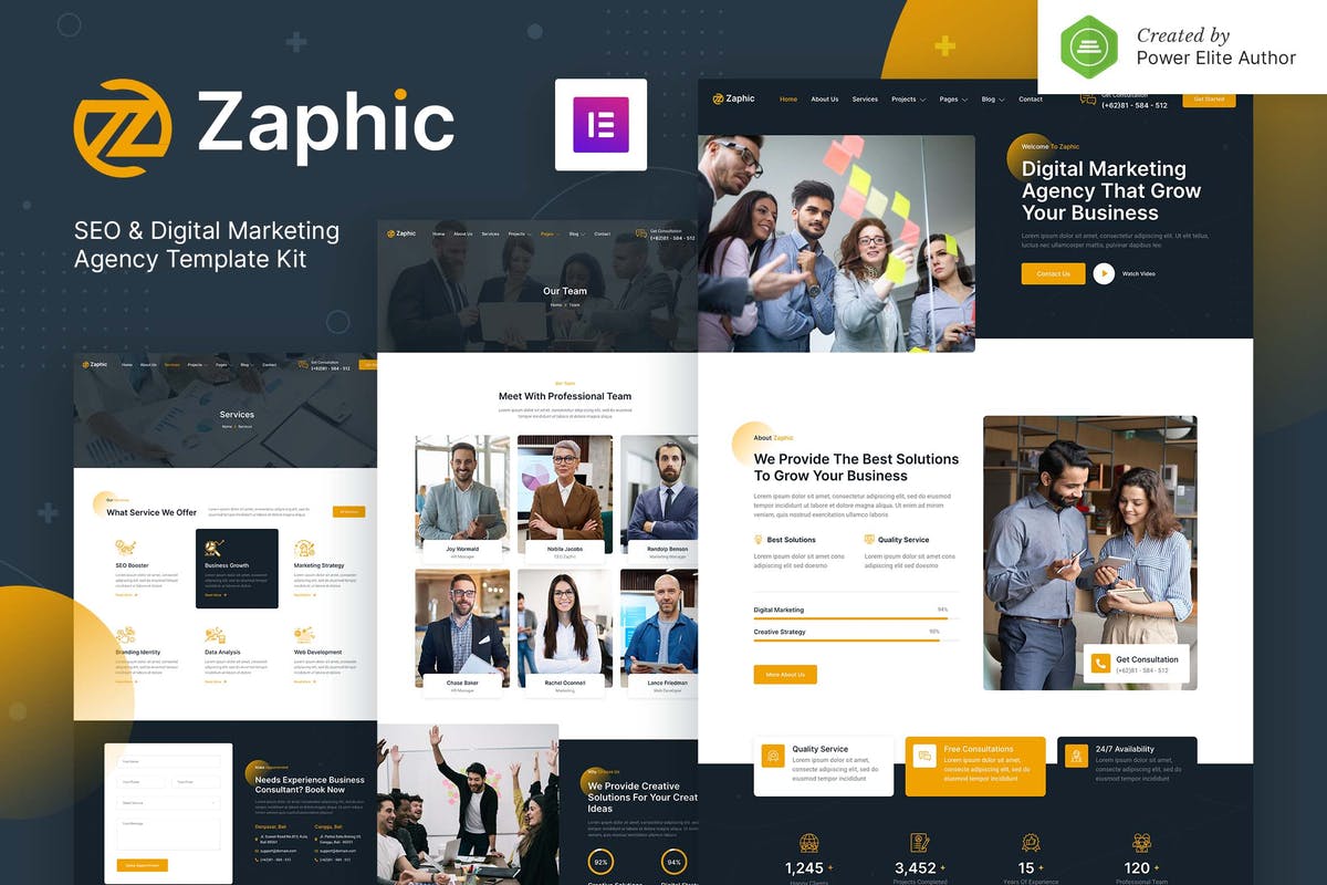 Zaphic - SEO & Digital Marketing Agency Elementor Template Kit