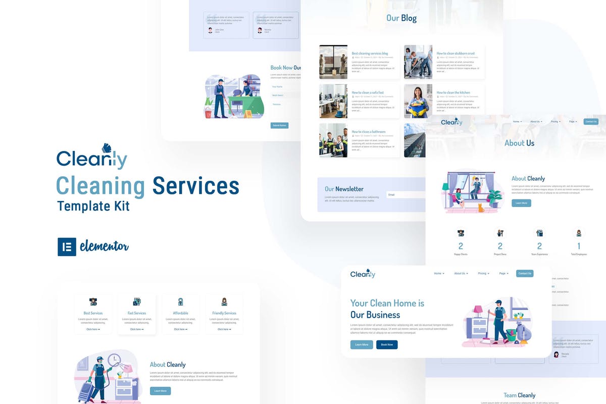 Cleanly - Cleaning Service Elementor Template Kit