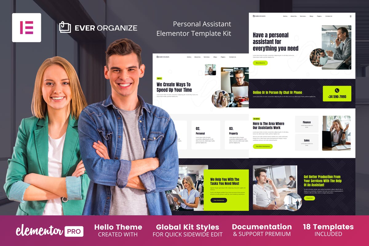 Ever Organize - Personal Assistant Elementor Template Kit