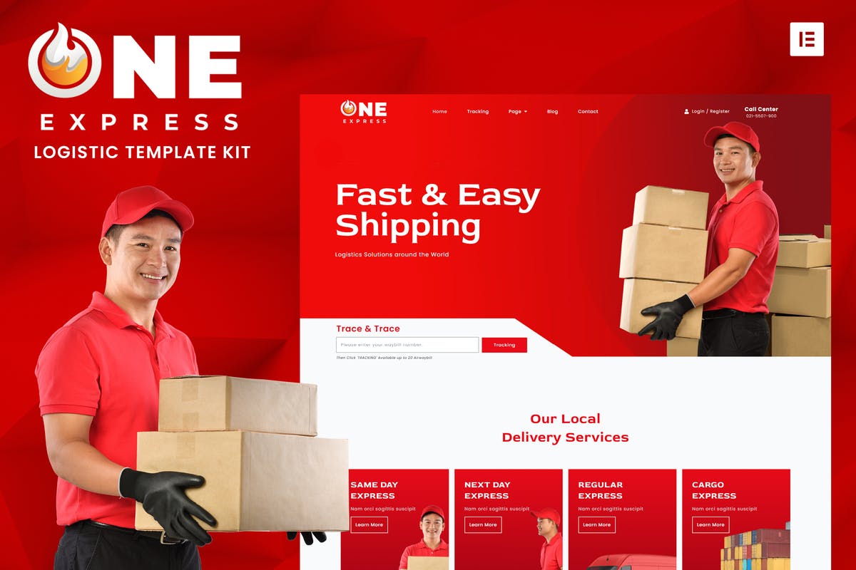 One Express - Logistics & Shipping  Elementor Template Kit