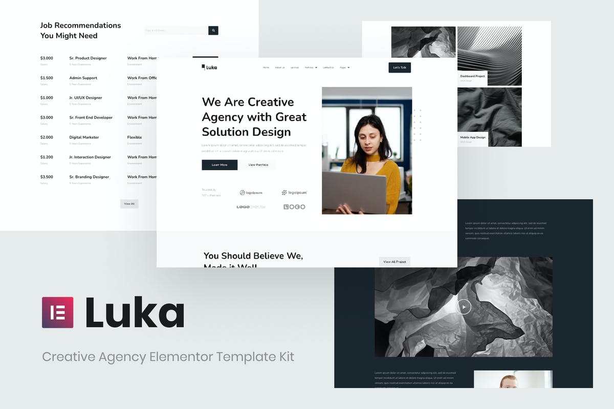 Luka - Creative Agency Elementor Template Kit