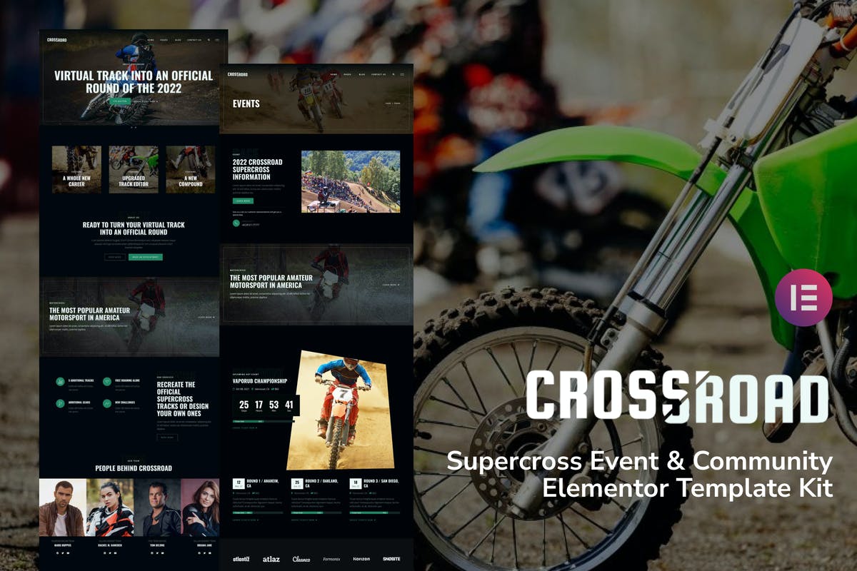 Crossroad - Supercross Event & Community Elementor Template Kit