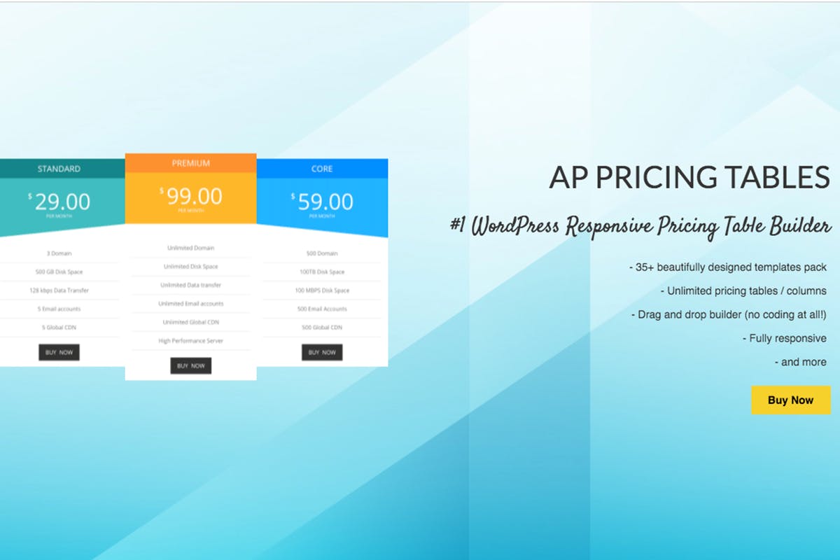 AP Pricing Tables -WP Pricing Table Builder Plugin