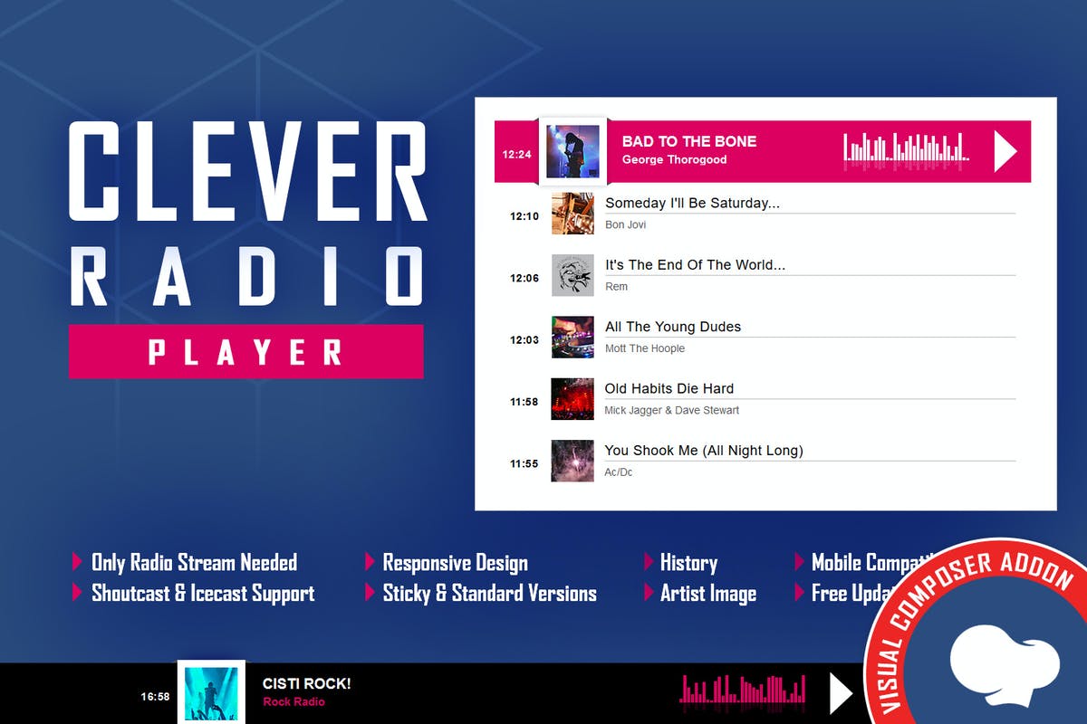 CLEVER - HTML5 Radio Player - Addon For WPBakery