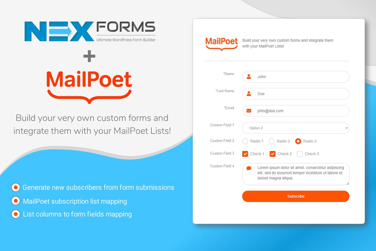 NEX-Forms - MailPoet Add-on for WordPress Plugin