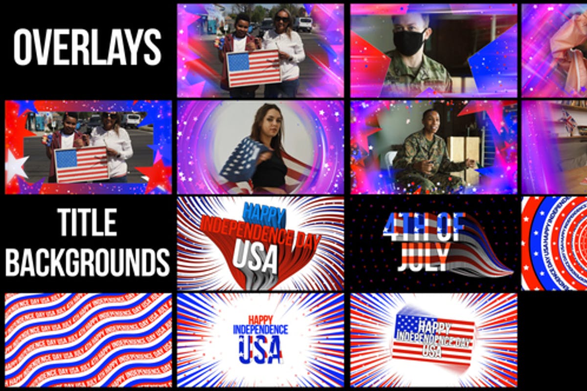 USA Title Backgrounds & Overlays