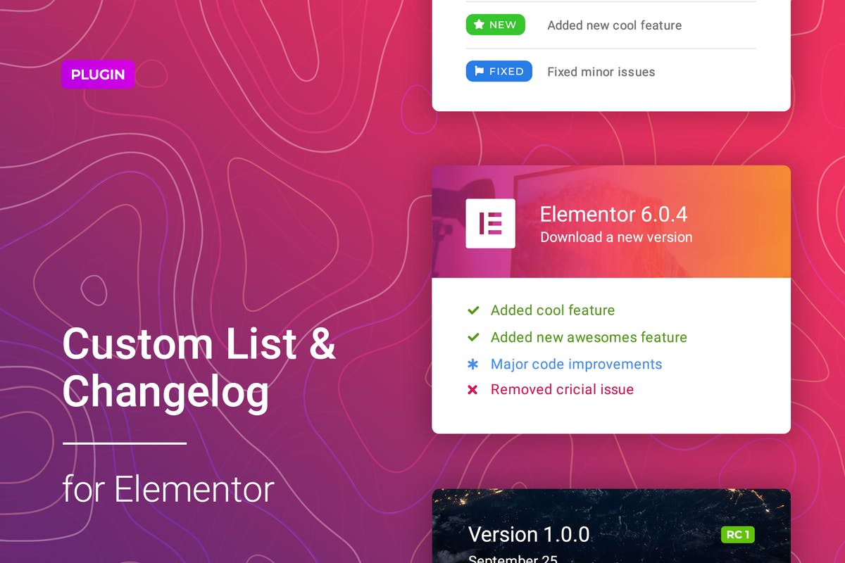 Changelog & Custom List for Elementor