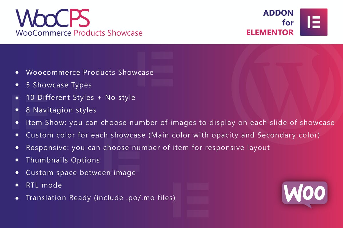 WooCommerce Products Showcase for Elementor