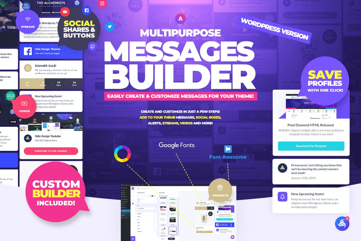Multipurpose Messages and Social Share Builder