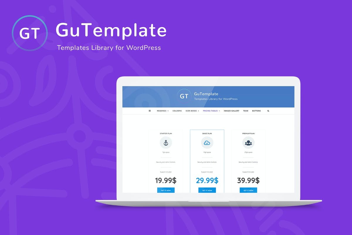 GuTemplate - Pro Templates Library for WordPress