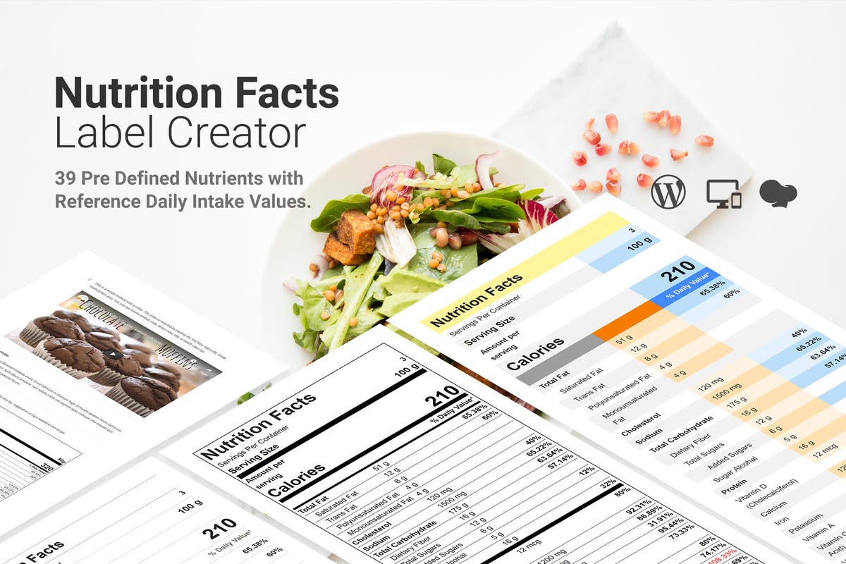 Nutrition Facts Label Creator for WPBakery