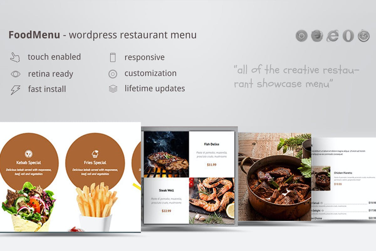 Creative Restaurant Menu Showcase WooCommerce